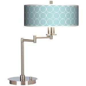  Aqua Interlace Giclee CFL Swing Arm Desk Lamp