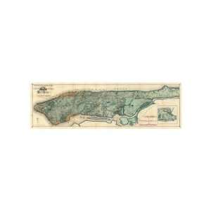   & Topographical Map Of The City And Island Of Giclee