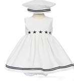 New infant & toddler nautical white navy sailor dress  