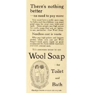 1914 Ad Wool Soap Toilet Bath Cleansing Sanitation Little Girls Cloth 