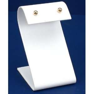  White Leather Earring Jewelry Showcase Display Stand 3.25 