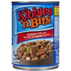 Kibbles n Bits Tender Cut   Beef & Vegetable   24 x13.2 oz (Quantity 