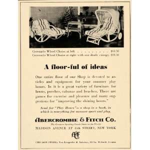  1937 Ad Abercrombie Fitch Chaise Lawn Furniture Lounge 