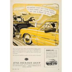 1950 Ad Aetna Insurance Abner Dean Driving Speeds 