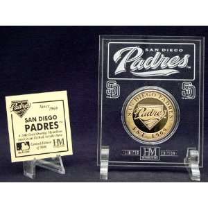  San Diego Padres 24KT Gold Coin in Archival Etched Acrylic 