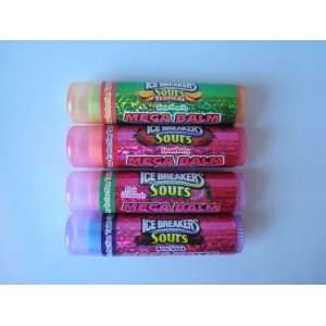   Breakers Sours MEGA LIP BALM Gift Pack of 4 Assorted Flavors Beauty