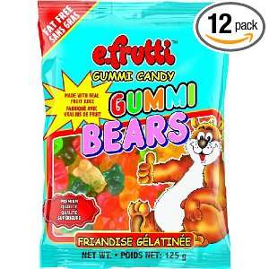 frutti Gummi Bears, 4.4 Ounce Bags (Pack of 12)  Grocery 