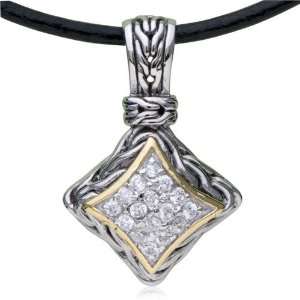  925 Sterling Silver Crystal Square Pendant Pugster 