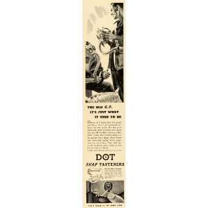  1942 Ad Dot Snap Fasteners WWII Gas Masks Army K. P. Duty 