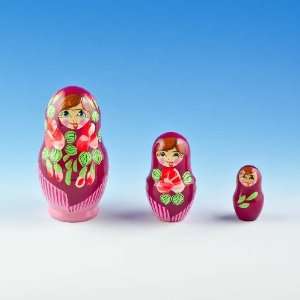  Russian Nesting Dolls, Matryoshka, 3 pcs/ 3.25  Valya 
