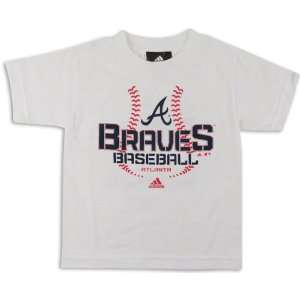 Atlanta Braves White Youth Swift Sweep T Shirt  Sports 