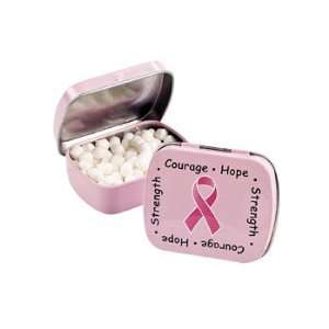 Pink Ribbon Tins With Mints   Candy & Grocery & Gourmet Food