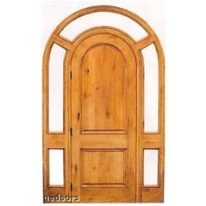  Custom Rounded Knotty Alder Entry Door with Rounded 