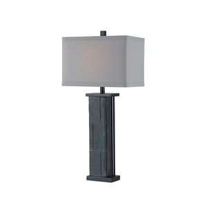   Table Lamp, Natural Grey Slate with Graphite Accents