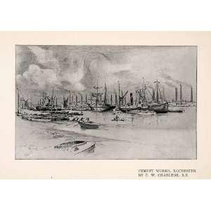   Charlton Shore Port Boat Sail Ship Beach Sea   Original Halftone Print