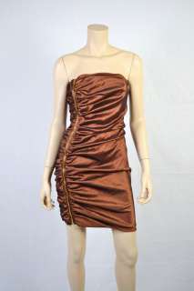 NWT $158 Calvin Klein ruched strapless side zip dress 4  