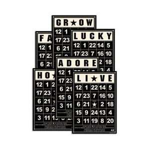  Mini Bingo Cards Tag Weight 2.5X3.5 6/Pkg   Black Arts 
