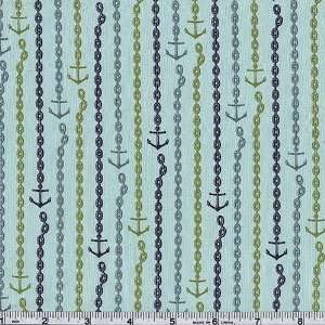   Anchor Stripe Deep Sea Fabric By The Yard Arts, Crafts & Sewing