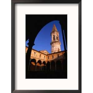 Historic Church Tower, Through Archway, Perugia, Umbria, Italy Framed 