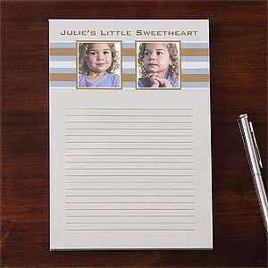  Personalized Photo Notepads   2 Pictures   Classy Stripes 