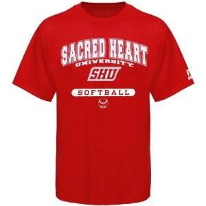  Russell Sacred Heart Pioneers Red Softball T shirt Sports 