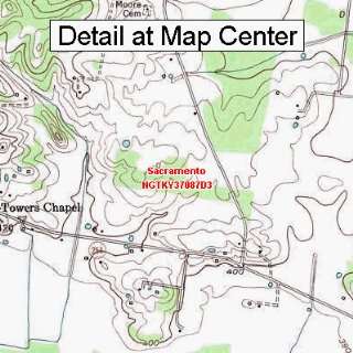   Topographic Quadrangle Map   Sacramento, Kentucky (Folded/Waterproof