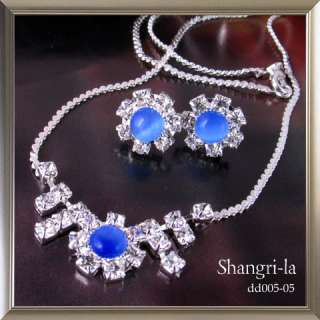 WHOLESALE 12 MIXED RHINESTONE SILVER PLATED SETS DD5  