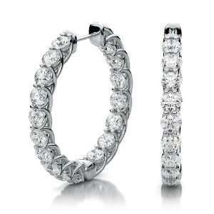  Diamond Hoop Inside Out Maxine Style Earrings in Platinum 
