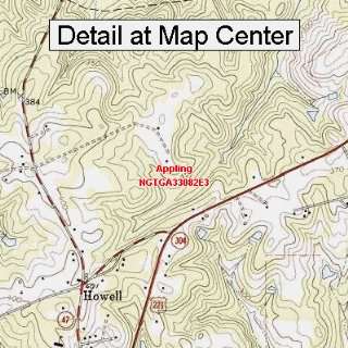 USGS Topographic Quadrangle Map   Appling, Georgia (Folded/Waterproof 