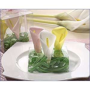  3 Pcs Calla Lily Soap With Shredded Green Confetti 
