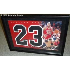 Michael Jordan Professionally Framed Numbers Piece w/Jordan Image 
