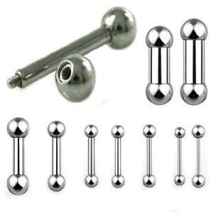 Surgical Steel Externally Threaded Barbell 18G   Length 1 2   Sold as 