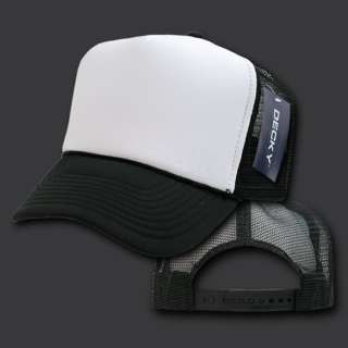 New BLACK & WHITE TRUCKER Style Foam Mesh CAP HAT  