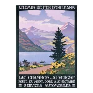 Lac Chambon, Auvergne Giclee Poster Print by Constant Leon Duval 