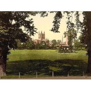   Cathedral from Castle Green Hereford England 24 X 18 
