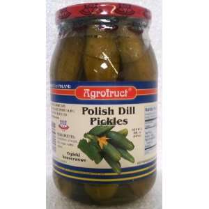 AGROFRUCT POLISH DILL PICKLES net 30 oz  Grocery & Gourmet 
