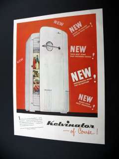 Kelvinator Moist Master Refrigerator 1948 print Ad  