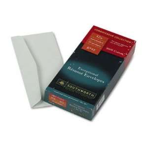   100% Cotton #10 Rsum Envelopes, Gray, 32 lb., 25/Box