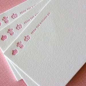  dingbat press royalty crowns letterpress recipe cards 