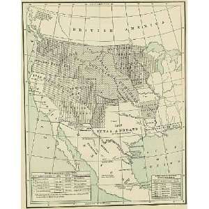   1887 Antique Map of Western U.S. Territorial Growth