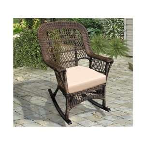   Cushion Arm Lounge Chair Round Resin Cappuccino Finish Patio, Lawn