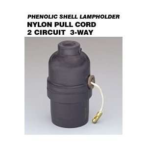   , Phenolic Shell Lampholder Pull Cord Nylon, Black