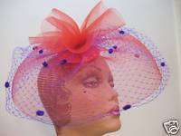 FASCINATOR HAT Ladies Red Purple Tea Party Derby Hats  
