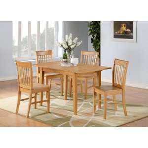   featured 12 in. Butterfly Leaf and 4 wood seat chairs