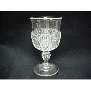  INDIANA WATER GOBLET DIAMOND POINT CLEAR 