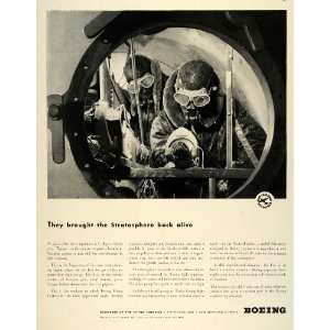 1942 Ad Boeing Flying Fortress Stratosphere WWII Planes Aviation War 