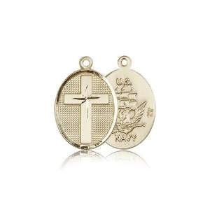 14kt Gold Cross / USN Sailor Seaman Medal 3/4 x 1/2 Inches 0883KT No 