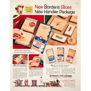  1952 Ad Bordens Cheeses Slices American Swiss Pimento 