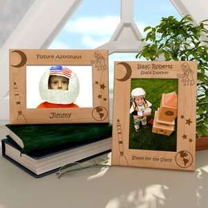    Personalized Astronaut & Rocketship Wooden Picture Frame Baby