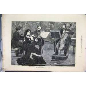  1872 Music Concert Ries Herr Straus Signor Piatti Print 